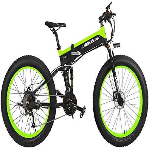 Bici elettriches : AFF Mountain Bike Pieghevole da 26 Pollici 1000 W / 500 W. con Grande Schermo a Colori prospettico Bicicletta elettrica a pedalata assistita per Gli Appassionati di Fuoristrada, Verde