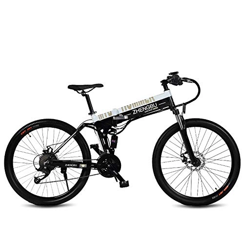 Bici elettriches : AIAIⓇ 26"Ebike Pieghevole, 27 velocità Mountain Bike, 240W 48V 10Ah, Telaio e Cerchio in Lega di Alluminio, Sospensione Completa