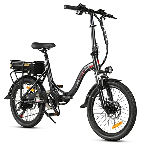 Bici elettriches : AJLDN Bicicleta Eléctrica Plegable, 20'' Bici Eléctrica con Batería Extraíble De 36V10AH & Frenos Hidráulicos E-Bike Pedal Assist 7 velocidades (Color : Black)