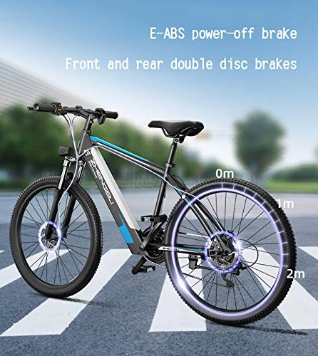 Bici elettriches : AKEFG Bicicleta elctrica, elctrica MTB, Bicicleta de montaña elctrica 48V 10Ah 400W - 26 pulgadas plegable Montaa Bicicleta elctrica de Cambio 27 a nivel Asistida