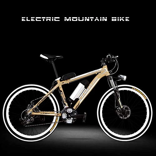 Bici elettriches : AKEFG Hybrid Mountain Bike, Adulto Bicicletta elettrica al Litio Rimovibile Batteria agli ioni (48V 10Ah) 21 velocit 5 velocit del Sistema di Assistenza, 26 Pollici, C