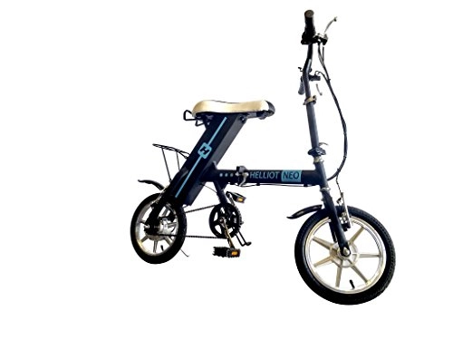Bici elettriches : All-Bikes Bicicletta elettrica pieghevole, batteria, motore 250W Brushless, citt, pedalata assistita, v-brake (Blu-Nero)