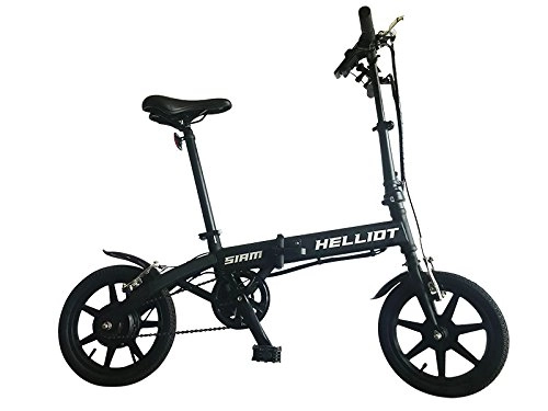 Bici elettriches : All-Bikes Ebike, Bici elettrica, pieghevole, batteria, litio, motore (Nero)