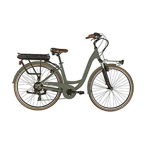 Bici elettriches : Alpina Bike EVOL A3 Athena MONOTUBO, Bicicletta Elettrica Unisex, Verde Canna, 460 mm