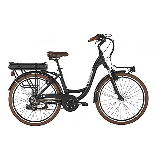 Bici elettriches : Alpina Bike EVOL A4 Agora MONOTUBO, Bicicletta Elettrica Unisex, Nero, 550 mm
