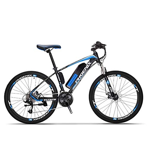 Bici elettriches : Alqn Mountain bike elettrico adulto, bici da neve 250W, batteria al litio rimovibile 36V 10Ah per, bicicletta elettrica a 27 velocit, ruote da 26 pollici, Nero