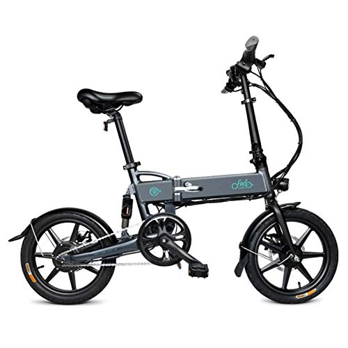 Bici elettriches : Amesii123 D2 Bicicletta Elettrica da 16 Pollici, 3 modalità di Guida Pedale Pieghevole Che Assiste E-Bike Display A LED Bicicletta Leggera per Adolescenti Adulti Grigio Scuro