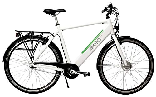 Bici elettriches : Amigo E-Line – Bicicletta elettrica da uomo – E-Bike 28 pollici – Sturmey Archer 3 marce – cambio a mozzo – 250 W e 8, 7 Ah, batteria agli ioni di litio da 36 V – Bianco
