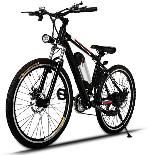 Bici elettriches : ANCHEER 26" Bicicletta Elettrica, 250W Bici da Montagna Ebike con Batteria Rimovibile 36V / 8AH, 21 velocità Sospensione Completa Premium e Cambio Shimano (Nero)
