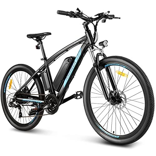 Bici elettriches : ANCHEER 27.5" Mountain Bike Elettrica, Bici Elettrica per Adulti 250W E-Bike con Batteria agli Ioni di Litio 36V 10Ah, Bicicletta Elettrica con Display LCD, 21 Velocità