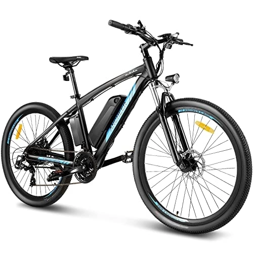 Bici elettriches : ANCHEER 27.5" Mountain Bike Elettrica per Adulti, E-Bike 250W con Batteria agli Ioni di Litio 36V 10Ah, Bicicletta Elettrica con Display LCD, 21 Marce Professionali