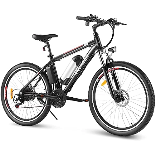 Bici elettriches : ANCHEER Bicicletta Elettrica, 26'' Mountain Bike Elettrica, Ebike per Adulti con Batteria Rimovibile 36V / 8Ah, Bici elettrica da Città con Sospensioni Anteriori e 21 Velocità