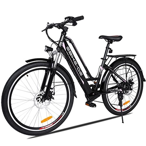 Bici elettriches : ANCHEER E-Bike Bicicletta Elettrica, Bici Elettrica 26 Pollici 250W da Citt con Batteria al Litio 36V 8Ah, Professionale a 7 velocit (26 Pollici- Nero)