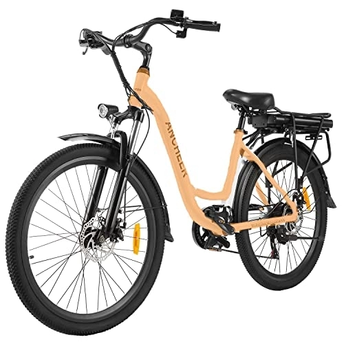 Bici elettriches : ANCHEER Sollevamento per bicicletta elettrica con telaio in alluminio grande 45 cm, pedelec da 250 W, batteria al litio rimovibile 450 Wh, portata 40 – 80 KM, per trekking EBike