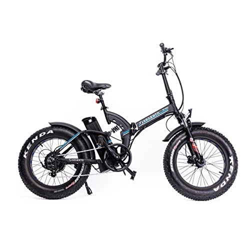 Bici elettriches : Argento Bicicletta elettrica Bimax Ruote Fat Pieghevole, Full Suspension, Unisex Adulto, Blu, 44