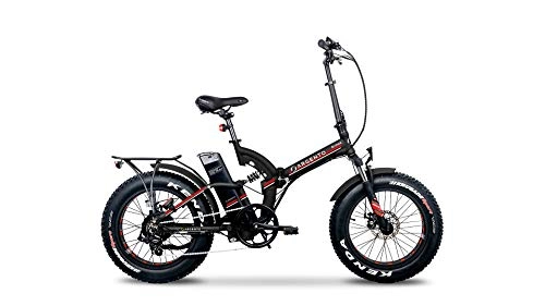 Bici elettriches : Argento Bicicletta elettrica Bimax Ruote Fat Pieghevole, Full Suspension, Unisex Adulto, Rosso, 42