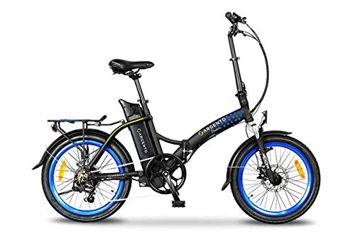 Bici elettriches : Argento Bicicletta elettrica Piuma Città Pieghevole, Unisex Adulto, Blu, 42