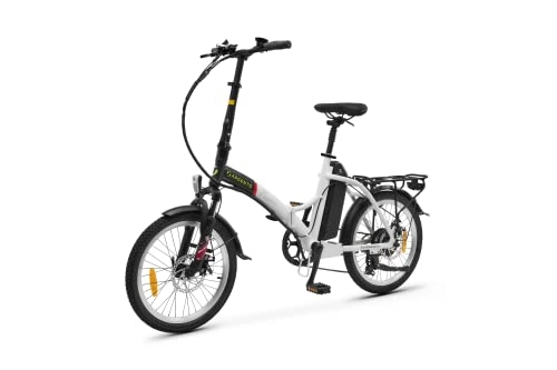 Bici elettriches : Argento Piuma Foldable E-bike, Ruote 20", Autonomia Max 70 km, Motore 250W, Batteria 374W, Cambio Shimano 7 Rapporti, Peso Max Supportato 100 kg, Argento