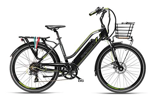 Bici elettriches : Armony Cortina, Bicicletta Elettrica Unisex Adulto, Nero Grigio, 26"