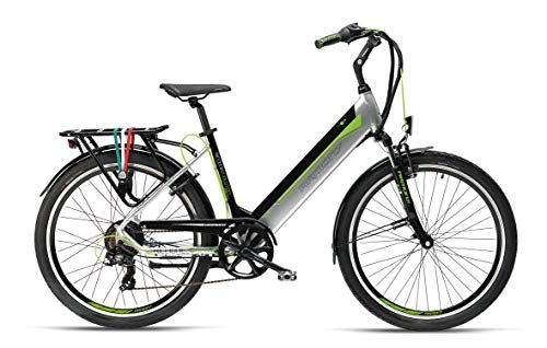 Bici elettriches : Armony Riccione Evo, Bicicletta Elettrica Unisex Adulto, Argento Nero, 26