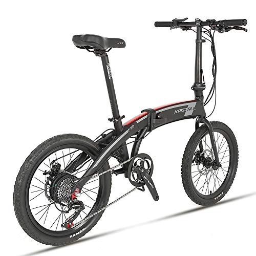 Bici elettriches : ASTOK Biciclette Elettrico Mountain 250W per Uomini Donne, Bici Elettrico da Città E-Bike Pieghevole 20 Pollici con Batteria al Litio 36V 8Ah, 8 velocità