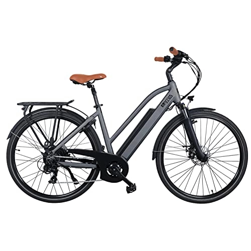 Bici elettriches : AsVIVA B15-GB - Bicicletta da trekking da 28", batteria Samsung Cell da 14, 0 Ah, portata fino a 100 km, cambio Shimano a 7 marce, potente motore posteriore da 250 W