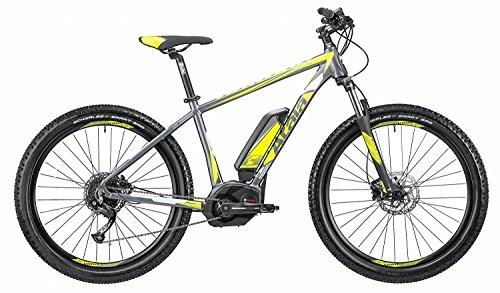 Bici elettriches : Atala Mountain Bike elettrica eMTB con pedalata assistita B-Cross CX 500 9 velocità, Colore Antracite - Giallo Opaco, Misura M-18-46cm (Statura 170-185 cm)