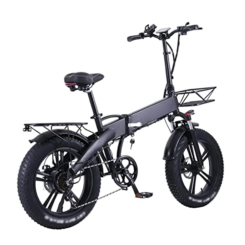 Bici elettriches : AWJ Bici elettrica Pieghevole 750W Bici elettrica Pieghevole per Adulti Leggero Pneumatico Grasso da 20 Pollici Potente Bici elettrica 48V Bicicletta elettrica a Batteria