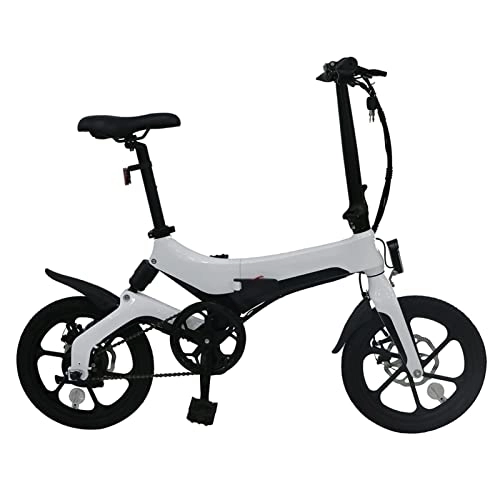 Bici elettriches : AWJ Bici elettrica Pieghevole Bici elettrica per Adulti Bici elettrica Pieghevole da 16 Pollici Biciclette elettriche da 250 W 36V 16.4Ah Bicicletta elettrica Pieghevole