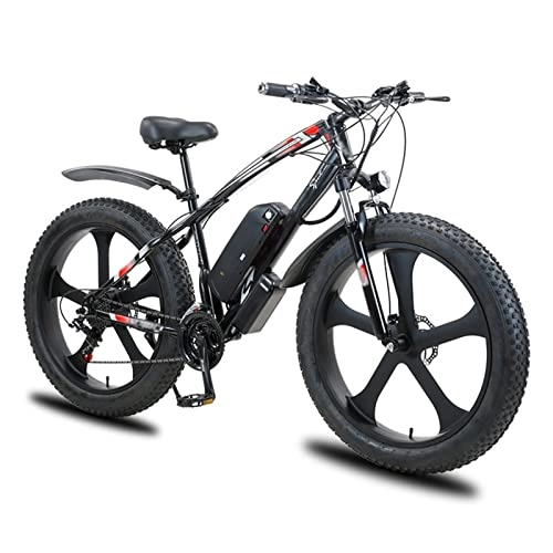 Bici elettriches : AWJ Bici elettriche per Adulti Bici elettrica da 1000 W per Adulti 28 mph 264.0 Fat Tire 48V Batteria al Litio 12Ah Bicicletta elettrica da Neve