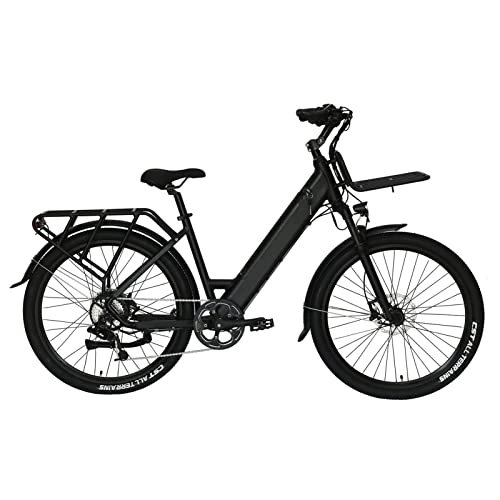 Bici elettriches : AWJ Bicicletta elettrica da Montagna 500W per Donna Bicicletta elettrica da 27, 5 Pollici per Adulti E Bike Urban City 48V con Freno a Disco