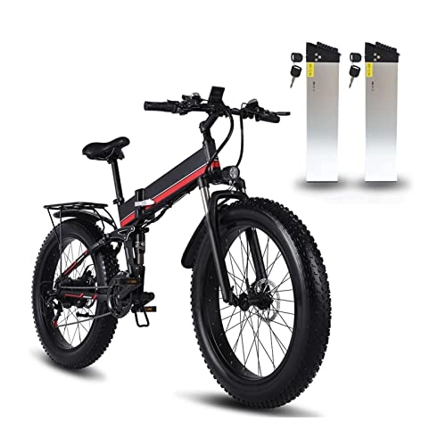 Bici elettriches : AWJ Motore Bici elettrica da 1000 W 48 V per Uomo Pieghevole in Lega di Alluminio Ebike Fat Tire (Bicicletta elettrica da Neve MTB)