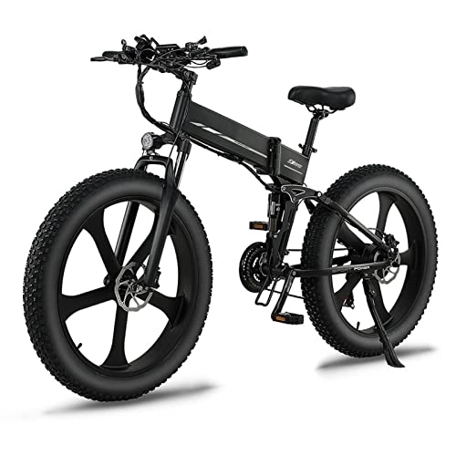 Bici elettriches : AWJ R5s Bici elettrica per Adulti 26 Pollici Fat Tire Mountain Street Ebike 1000W Motore 48V Bicicletta elettrica Pieghevole Bici elettrica