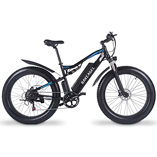 Bici elettriches : BAKEAGEL 48V 1000W Mountain Bike Elettrica per Adulti con Pneumatici Grassi con Sistema Frenante Idraulico Anteriore e Posteriore XOD, Batteria Agli Ioni di Litio Rimovibile