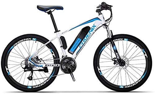 Bici elettriches : Batteria al Litio elettrica per Mountain Bike elettrica da 250 W per Adulti Batteria Rimovibile 36V 10AH al Litio per Bicicletta elettrica a 27 velocità Ruote da 26 Pollici Blu