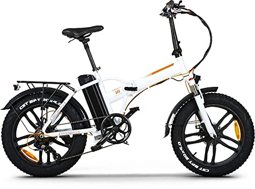 Bici elettriches : Bici Bicicletta Elettrica E-bike Pieghevole RKS Urban Bike RSIV-Pro 250W 48V Batteria Litio (Samsung) Shimano (BIANCO)