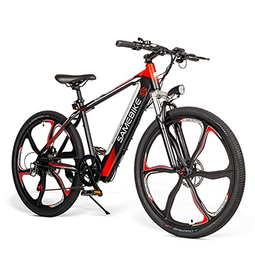 Bici elettriches : Bici da Montagna Elettrica, 26 Pollici Mountain Bike per Adulti 350 W 48 V 8ah, Biciclette Elettriche Uomini Donne I Shimano 7 Speed ​​Shift(Color:Black 1)