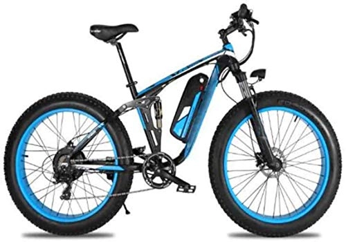 Bici elettriches : Bici da neve elettrica, in lega di alluminio biciclette elettriche, pneumatici da 26 pollici doppio disco freno a disco adulto bicicletta da biciclett.