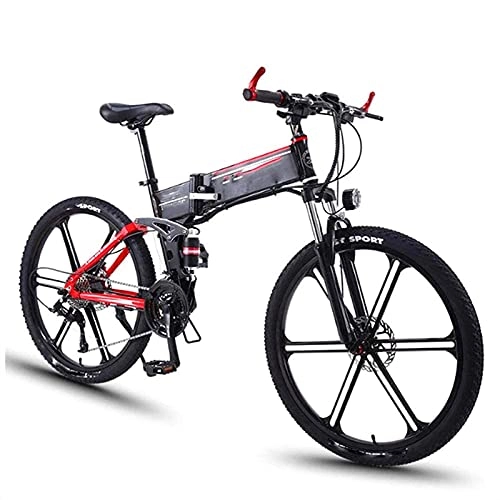 Bici elettriches : Bici da neve elettrica, Pieghevole Bike Electric, 350W 26 '' Adult Alluminio in lega di alluminio Bicicletta elettrica con rimovibile 36V 8Ah Litio-io.