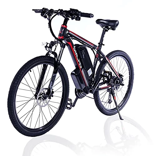 Bici elettriches : Bici Elettrica 1000W, 26" Mountain Bike Elettrica con Batteria Rimovibile 48V / 13AH, Fat Bike Elettrica Cambio Shimano 21 velocità, Fino a 45km / h(EU Warehouse), red