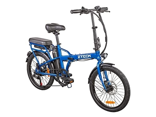 Bici elettriches : Bici Elettrica a Pedalata Assistita Biciclette Elettroniche Alimentate con pedali Z-Tech ZT-20-AL 250w 12Ah Batteria al Litio (Blu)
