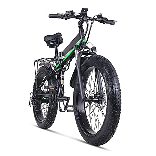 Bici elettriches : Bici elettrica Bici elettrica 1000W Mens Mountain Bike Snow Bike Bike Pieghevole Ebike MX01. Pneumatico per Bicicletta elettrica per Adulti Pneumatico a Grasso E Bike 48V Batteria al Litio da parita
