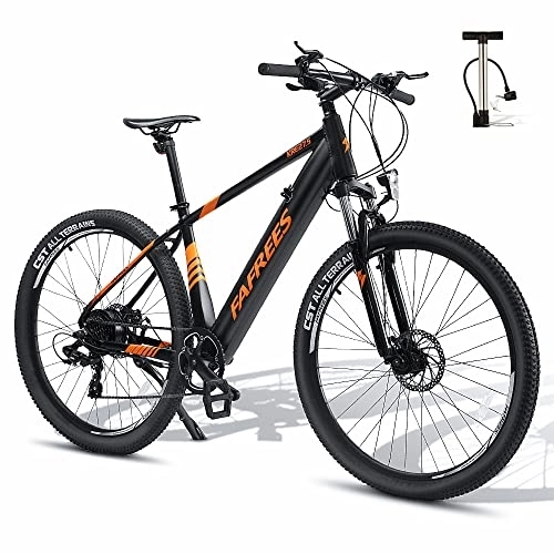 Bici elettriches : Bici elettrica Fafrees Ker275 27, 5 pollici mountain bike 250w 10ah ebike shimano 7 velocità, 25 km / h, unisex per adulti, arancione