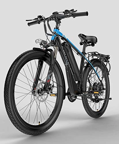 Bici elettriches : Bici Elettrica per adulti, Mens Mountain bike, magnesio Ebikes lega Biciclette All Terrain, 26" 48V400W rimovibile agli ioni di litio della bicicletta Ebike, per Outdoor Ciclismo Viaggi Work Out, Blu