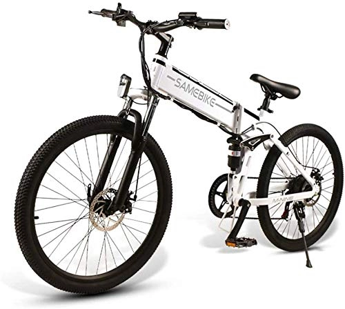 Bici elettriches : Bici elettrica per ebikes per Adulti 26"Pieghevole E-Bike, E-MTB, E-Mountainbike 48 V 10.4ah 350W Mountain Bike 21-Level Shift Assisted (Color: 4.8v / 10.4ah / White) ZDWN