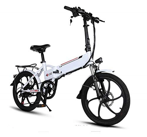 Bici elettriches : Bici elettrica pieghevole mini dimensioni Interruttore per 48V batteria al litio da 20 pollici in lega di alluminio da 20 kg, Ingresso di carica USB, Una ruota di 20 pollici in lega di magnesio, Red