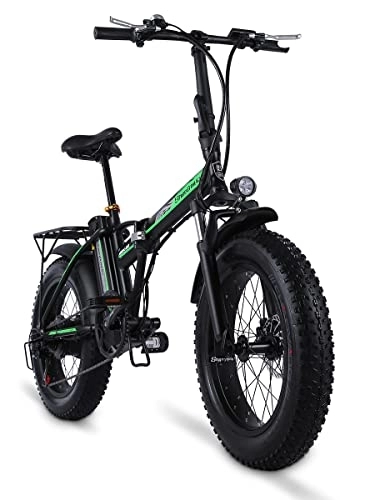 Bici elettriches : Bici elettrica pieghevole per adulti, Shengmilo MX20, coppia 48V 75N∙M, bici elettrica da passeggio in città bici elettriche con pneumatici grassi 20 * 4.0 (nero) (nero)