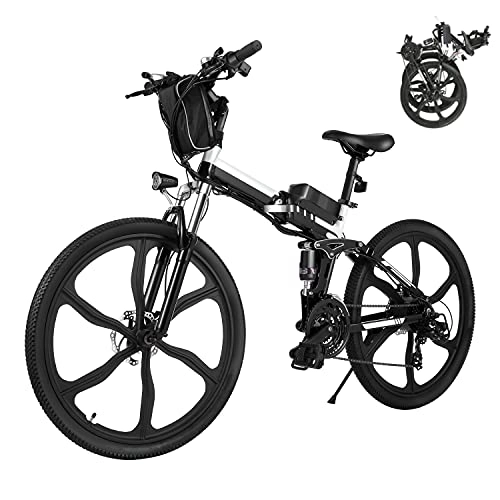 Bici elettriches : Bici Elettriche E-bike Folding Bike, 26" Ebike Uomini 250W Bici Elettrica con Batteria Rimovibile 8Ah, Shimano 21 Velocità, City Bike per Uomini e Donne