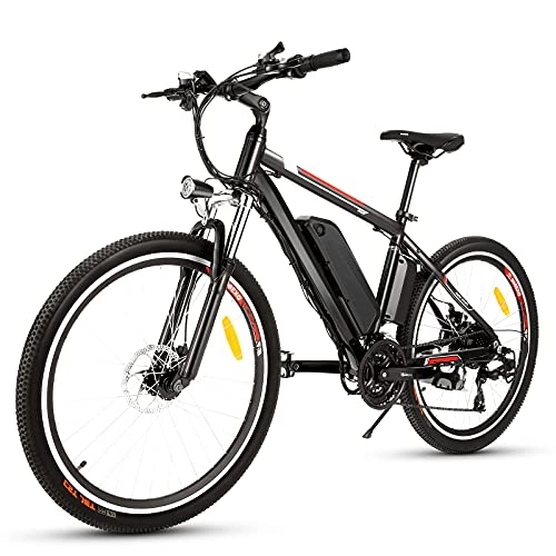 Bici elettriches : Bici Elettriche Mountain Bike 26" 250W Bicicletta elettrica con batteria al litio rimovibile da 36 V 12, 5 Ah, Cambio a 21 velocità, 15, 6 mph, Ricarica Chilometraggio Fino a 25 Miglia