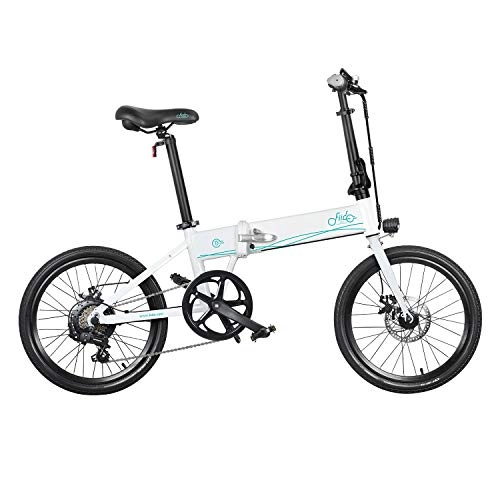 Bici elettriches : Bici Elettriche Pieghevole E-Bike a 3 velocità Pneumatici in Lega di Alluminio 10. 4Ah 36V 250W 20 Pollici per Adulti - Bianco